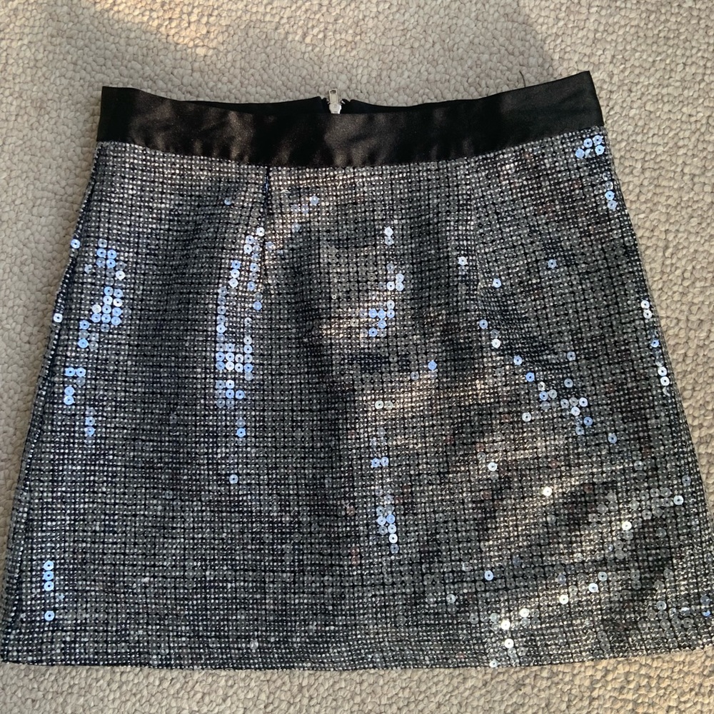 Winter sequin black and white skirt